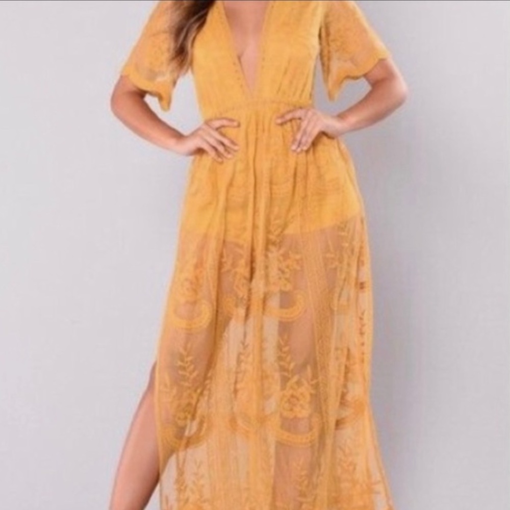 Deep V neck maxi dress